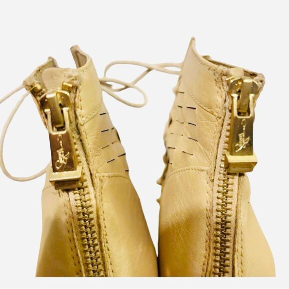 Report Signature Tan Peep-Toe Wedge Ankle Boots - Picture 5 of 6